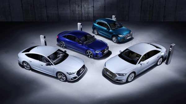 De vier nieuwe PHEV-modellen van Audi