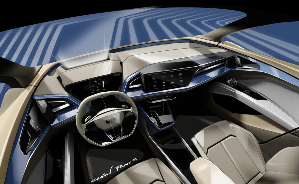 Designschets interieur Audi Q4 e-tron